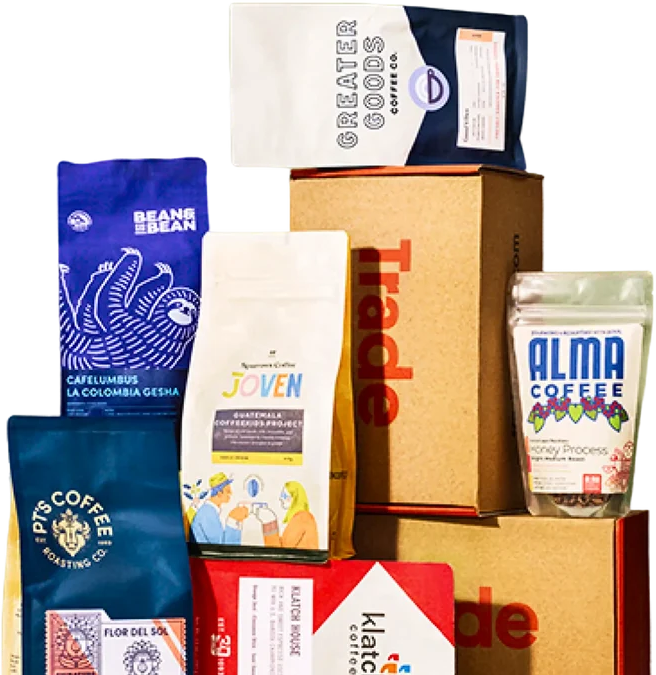 Trade Coffee bags and Trade box